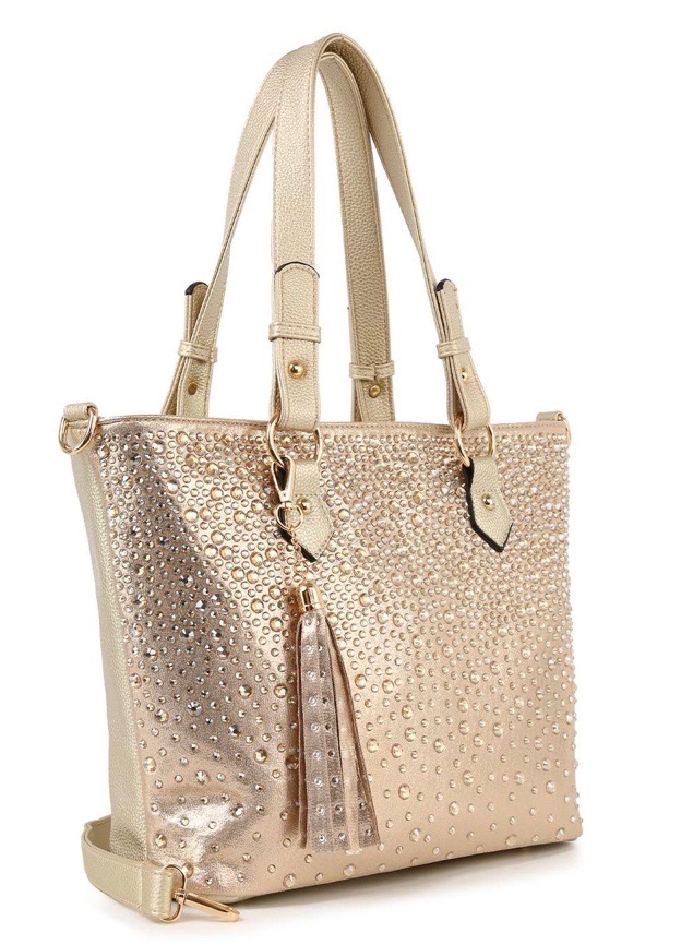 White rhinestone shoulder bag