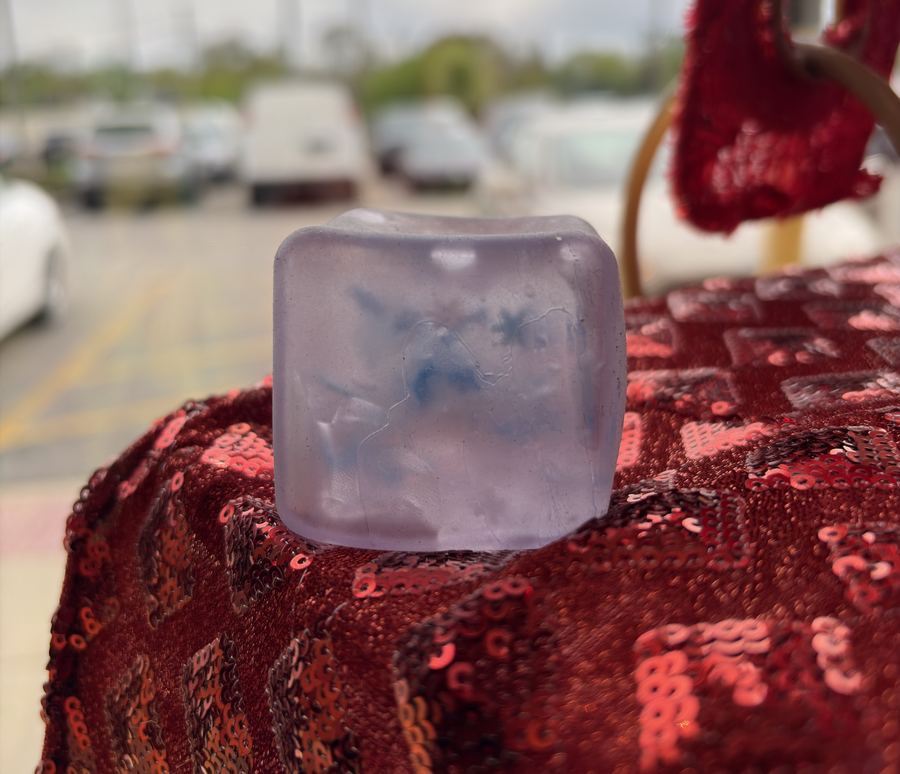 Lavender translucent cube squishy