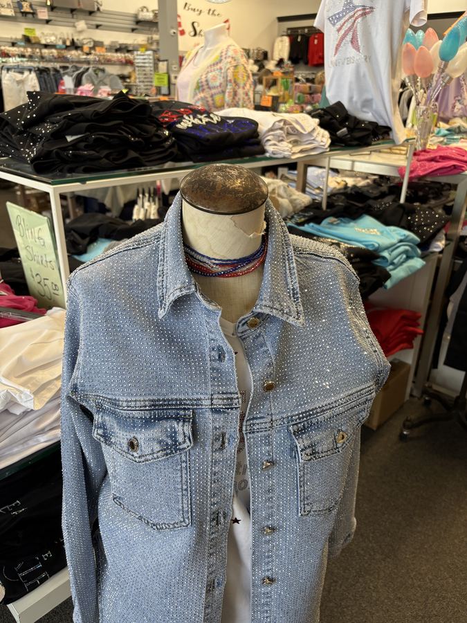 Rhinestone denim jacket